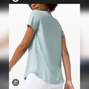 Lululemon Love Crew III in the color Heathered Hazy Jade. 